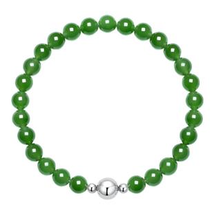 无用之用「鲜活春色」天然苹果绿碧玉圆珠手链