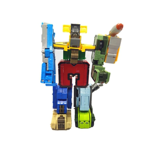 促销数字变形玩具机器人字母合体积木机甲恐龙儿童3岁5岁男孩益智