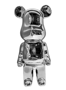 陶瓷电镀卡通积木熊摆件