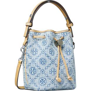 【礼物】TORY BURCH 汤丽柏琦 T MONOGRAM 迷你丹宁水桶包 167761