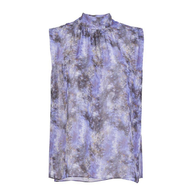 婉甸2026夏季新品宇宙星空紫无袖套头飘带浪漫风上衣1252H27YD5