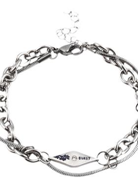 熔岩蛇骨双层钛钢手链