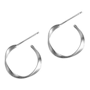 集泰字号*S999足银不过敏莫比乌斯环耳坠耳钉纯银耳环耳饰女银饰