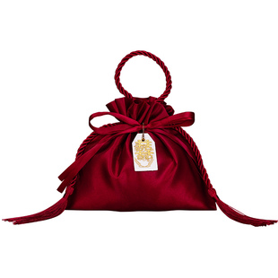 喜糖袋子结婚专用高级感糖果袋婚礼伴手礼盒包装盒大号免折叠布袋