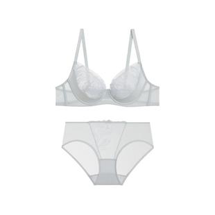 爱慕一路生花25夏内衣女轻薄蕾丝/透气蜂巢杯大胸显小文胸套装