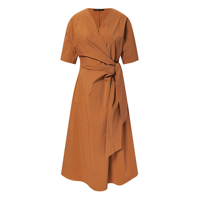 【博主同款】BCBG夏季简约系带收腰显瘦茶歇裙A字连衣裙长裙女款