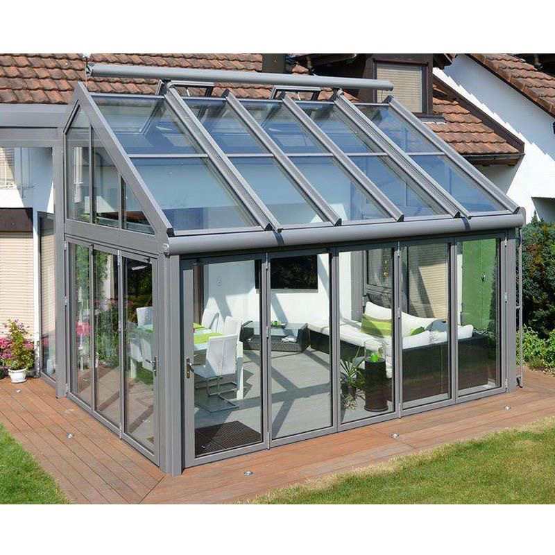 直销户外露台铝合金阳光房夹胶玻璃顶楼顶雨棚断桥铝隔音窗封阳台