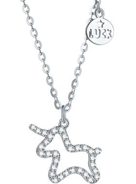 周六福S925银独角兽项链