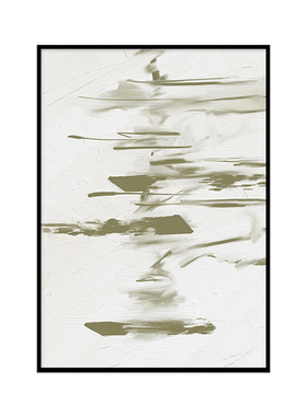 小清新绿色抽象小众侘寂风玄关装饰画挂画大幅客厅沙发背景落地画