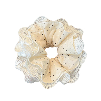 韩系波点超大蕾丝花边大肠发圈