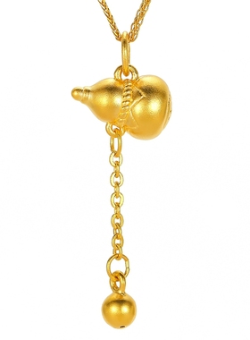 调太幅古法葫芦项链女18K金