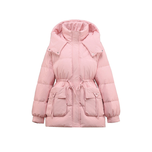 大码胖mm羽绒服女短款收腰显瘦保暖连帽白鸭绒减龄260斤加厚外套