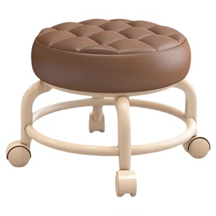 滑轮矮凳家用高级感万向轮小凳子美缝修脚足浴靠背椅客厅茶几凳