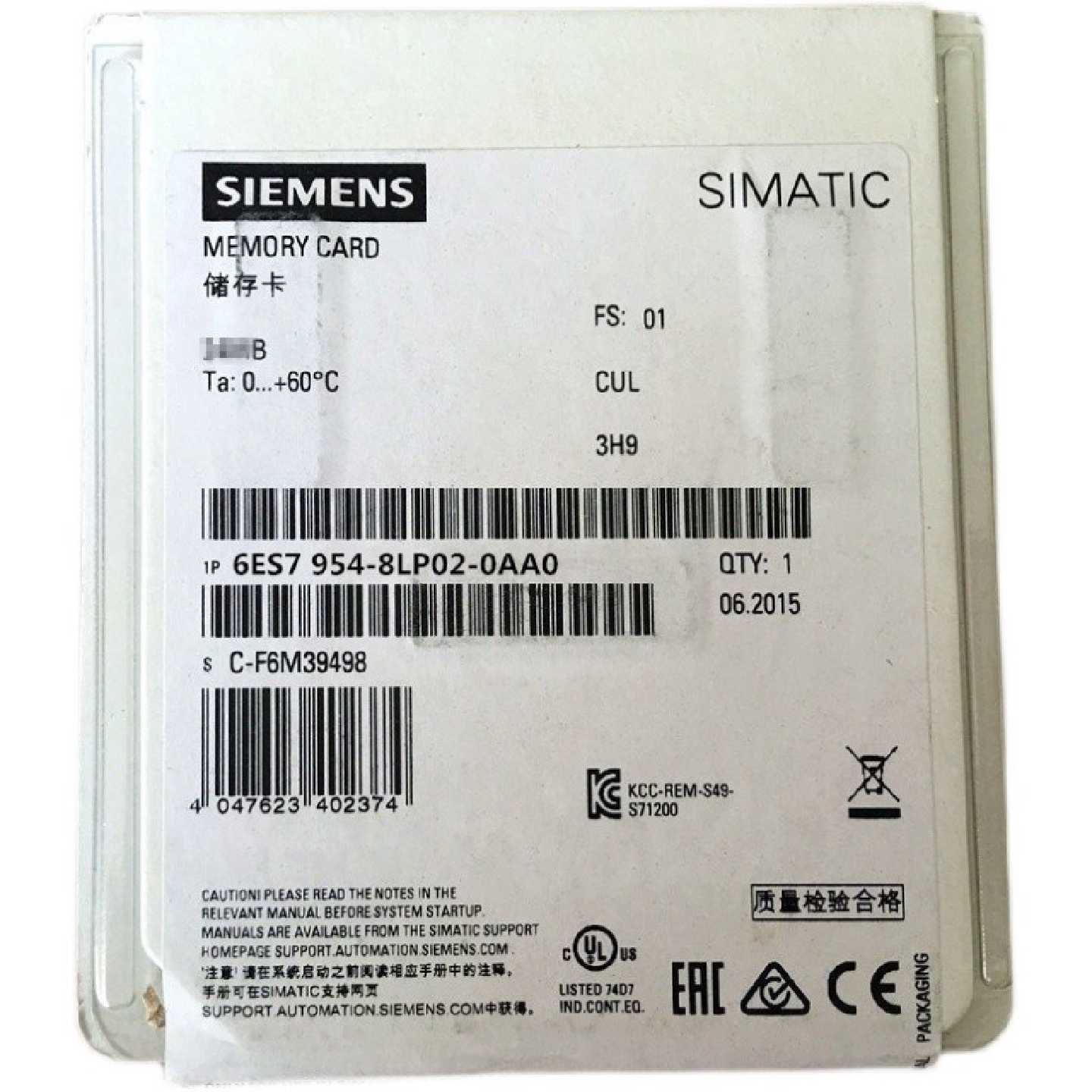 议价-6ES79548LP020AA0西门子CPU记忆卡2G6ES79548LP020AA0现货