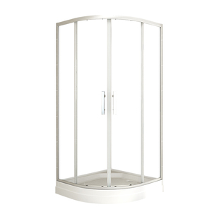 浴室玻璃隔断室内干湿分离洗澡间简易弧形钢化玻璃浴屏整体淋浴房