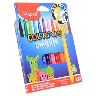 【新品】Maped马培德水彩笔久久童画色彩笔幼儿学生绘画彩色笔小学生画画笔24色美术彩绘涂鸦画笔12色官方