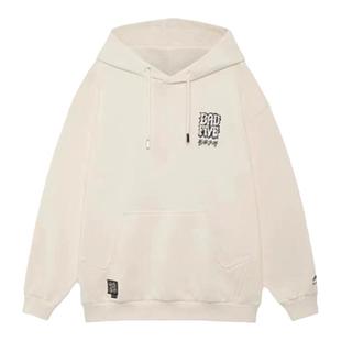 李宁冬新款反伍BADFIVE长安少年宽松加绒套头连帽卫衣AWDRF95