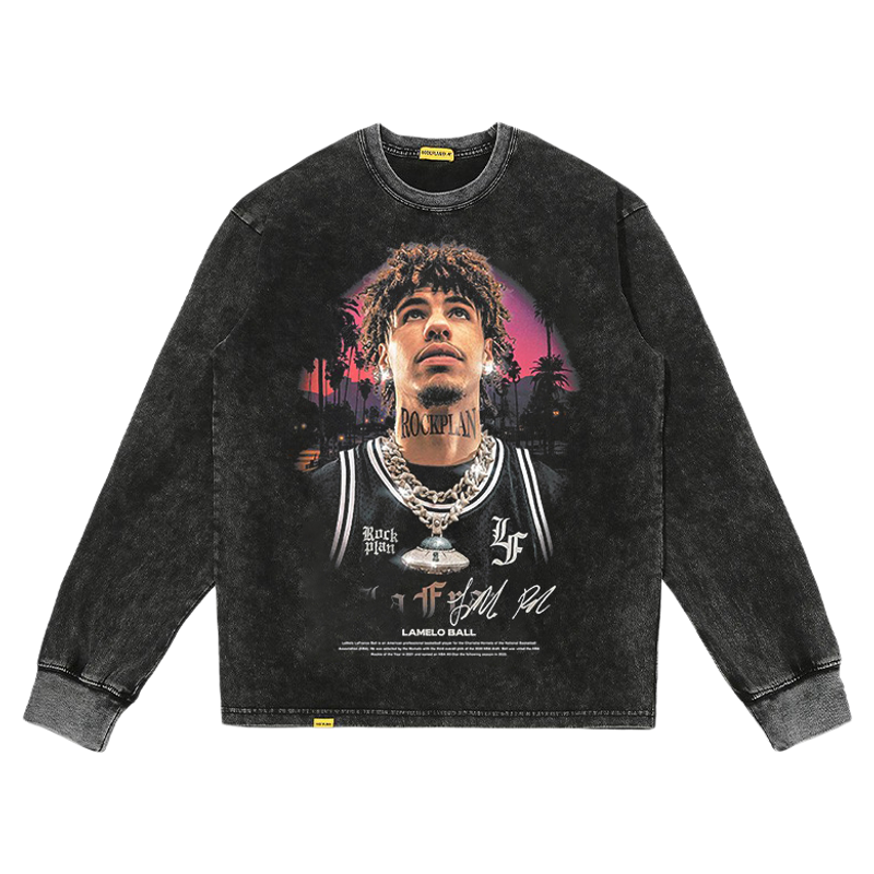 25秋季新款摇滚计划美式球星明星长袖T恤透气重磅纯棉卫衣打底衫