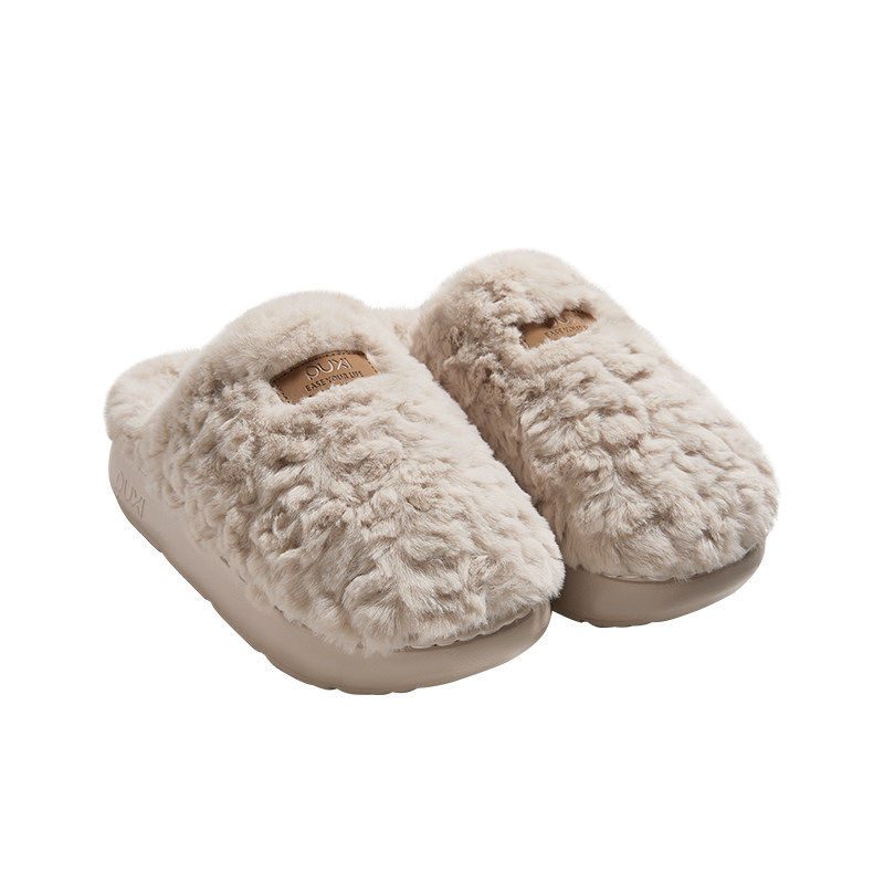 朴西秋冬防滑静音加厚毛绒拖鞋