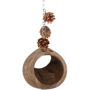 椰子壳鸟窝秋千鸟巢鹦鹉窝鹦鹉繁殖箱鹦鹉鸟玩具秋千吊床吊环吊桥