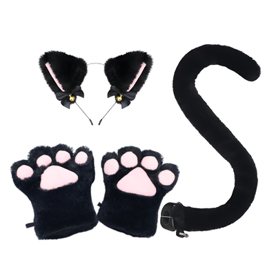 可爱毛绒猫咪发箍儿童大人套装