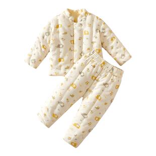 宝宝手工棉花棉袄棉裤套装儿童幼儿纯棉冬季加厚保暖棉衣居家外穿