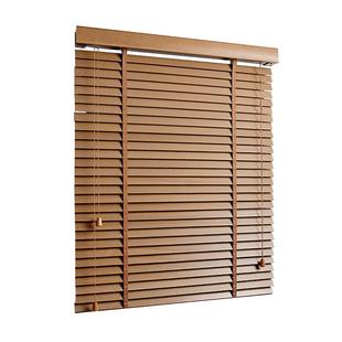 好丽电动木百叶窗帘实木卧室书房遮阳帘法式原木风遮光帘客厅卷帘