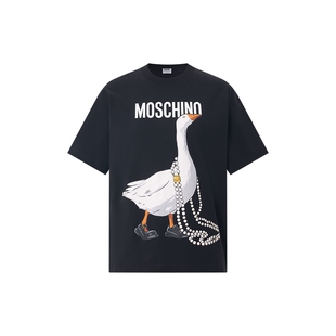 【新品首降】Moschino/莫斯奇诺 26早春 女士大鹅棉质针织T恤