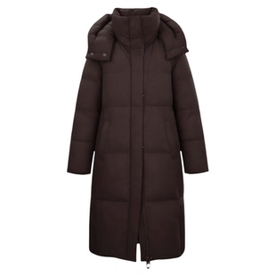 2025年雅鹿新款带帽长款羽绒服女款户外通勤休闲大气保暖外套