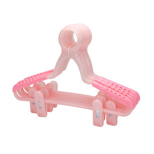 儿童衣架小衣架宝宝可伸缩防风防掉卡扣室外多功能小号婴儿晾衣架