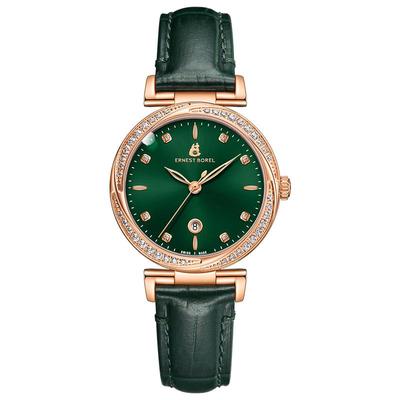 正品瑞士依波路浪漫石英小绿表女