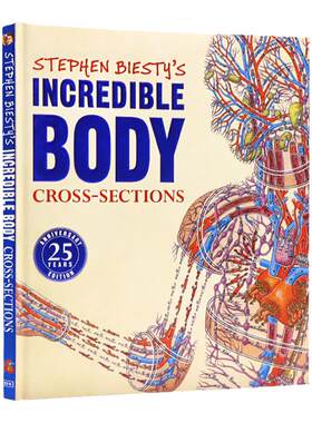 英文原版DK 不可思议的大剖面人体的秘密 25周年版 Stephen Biesty's Incredible Body Cross sections9-12岁儿童身体科普百科读物