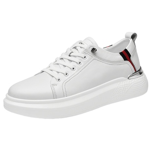 牛皮小白鞋男增高鞋8cm百搭内增高男鞋厚底小码37潮运动休闲板鞋