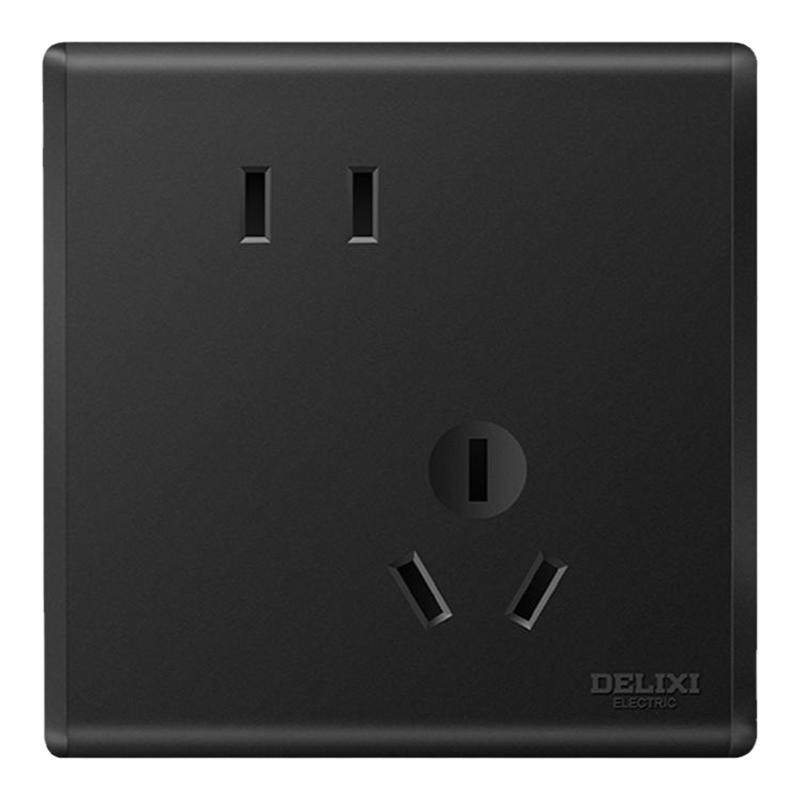 德力西开关插座哑光面板5孔带usb