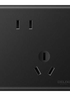 德力西开关插座哑光面板5孔带usb