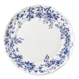 法式复古陶瓷餐具盘子中古西餐盘高级感红蓝色花鸟图案水果甜品盘