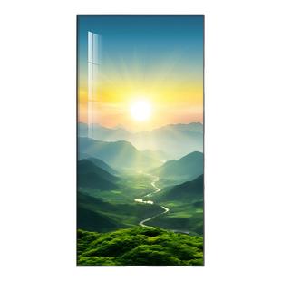 日出东方玄关装饰画青山图入户迎门墙挂画现代简约山水风景墙壁画