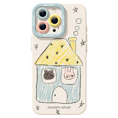 适用苹果17手机壳女款iphone16pro保护套13mini全包14防摔11/12/xs软外壳7plus硅胶8高级6s好看15简约房子max