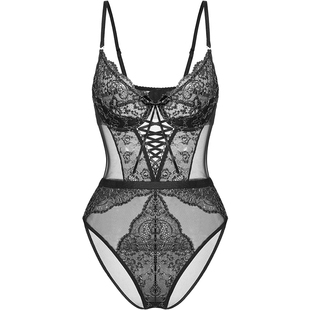 Hidden Butterfly弹力蕾丝高腰显瘦性感连体衣内衣女文胸人鱼童话