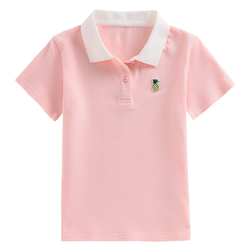 女童t恤短袖纯棉夏装2025新款童装儿童上衣polo衫中大童女孩衣服