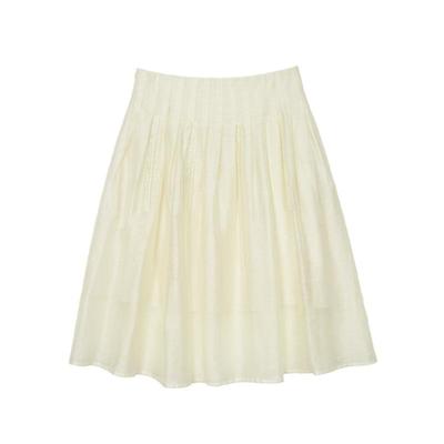 莱赛尔压褶花边透纱琴键中裙