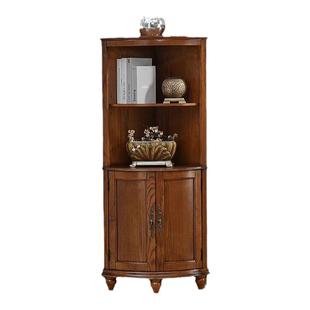 美式实木转角拐角墙角柜酒柜三角柜书柜储物柜置物架小酒柜小角橱