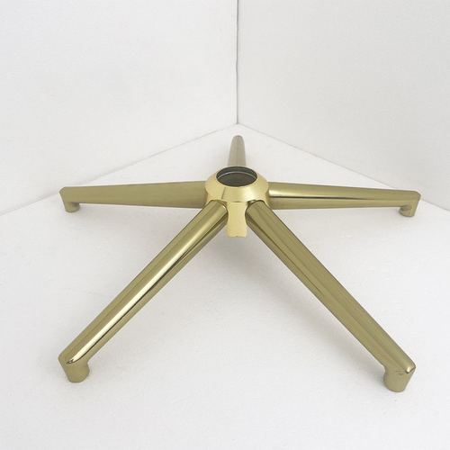 老板椅升降椅五星脚架配件脚架北欧管底座电镀方转椅奢轻金色底座