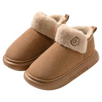 包跟外穿棉拖鞋女冬季2025新款室内居家加绒保暖厚底防滑雪地靴男