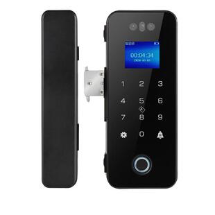 Headen办公室玻璃门指纹锁推拉单双门密码门锁免开孔电子智能门禁