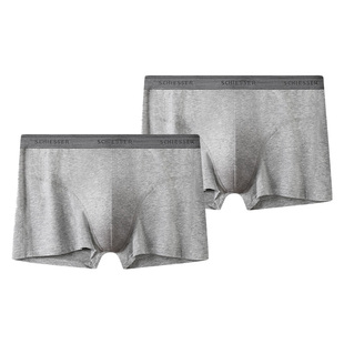 2条装SCHIESSER舒雅男士50S舒美棉质透气大码中腰平角内裤20028T
