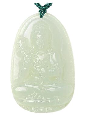 和田玉本命佛十二生肖守护神千手观音普贤文殊虚空藏菩萨玉吊坠男