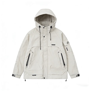 户外休闲风连帽羽绒服男冬季多口袋保暖外套男士潮流夹克时尚百搭