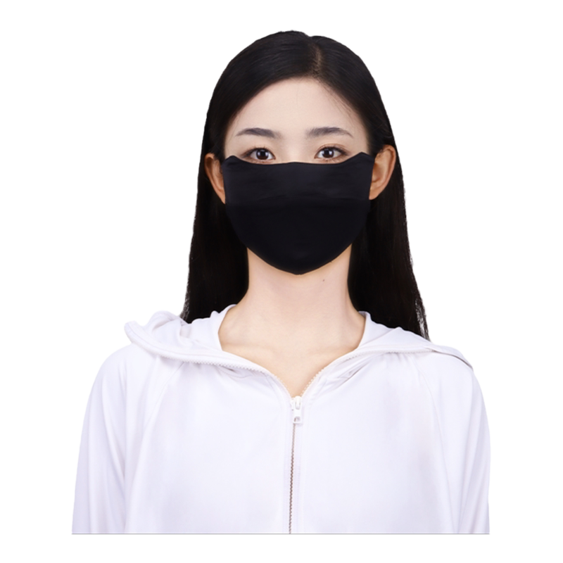 冰丝防晒口罩防紫外线高颜值防尘轻薄透气黑色明星同款春夏季正品