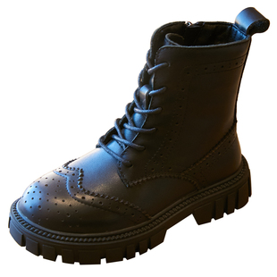 女童马丁靴2025新款春秋短靴儿童真皮靴子男童牛皮秋冬二棉单靴女